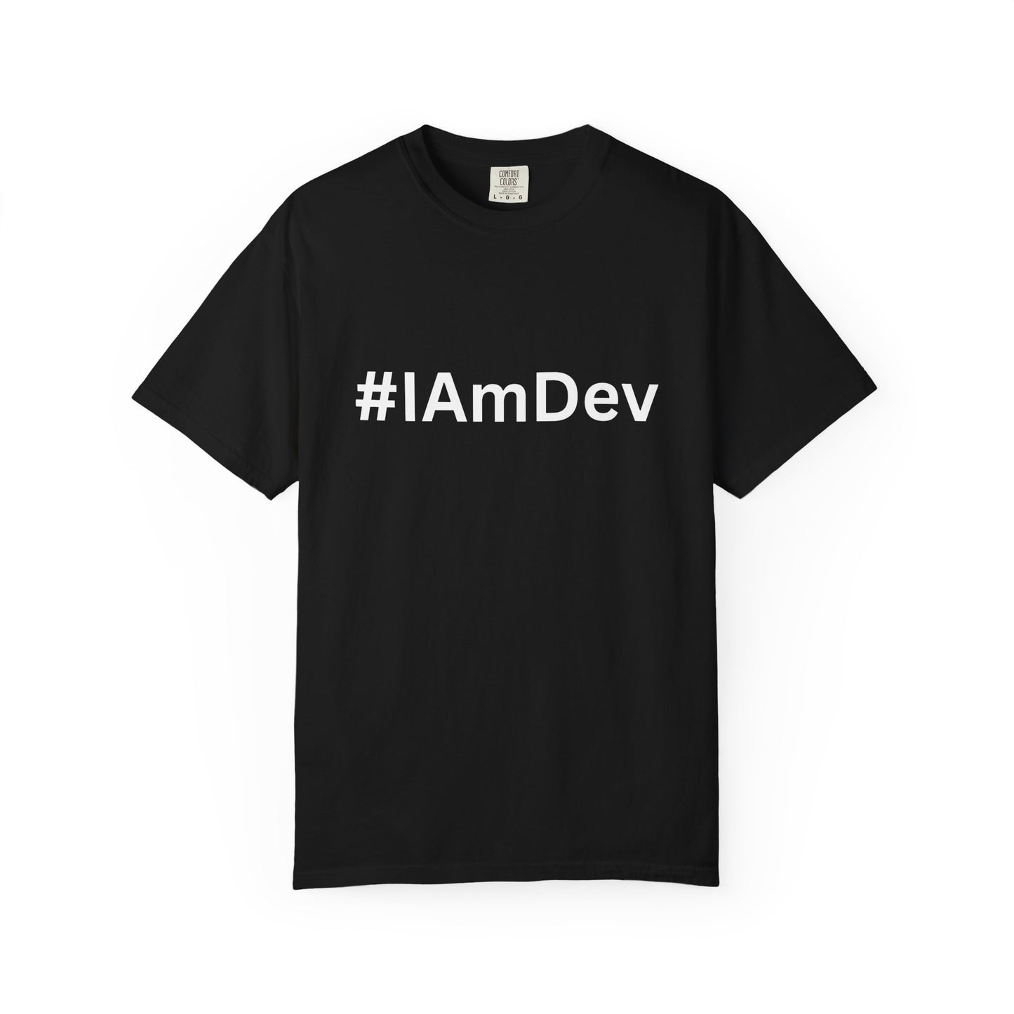 Unisex Garment-Dyed T-shirt, #IAmDev T-shirt, Developer Gift Tee, Proud Dev Shirt, Designer T-shirt, Programmer Apparel