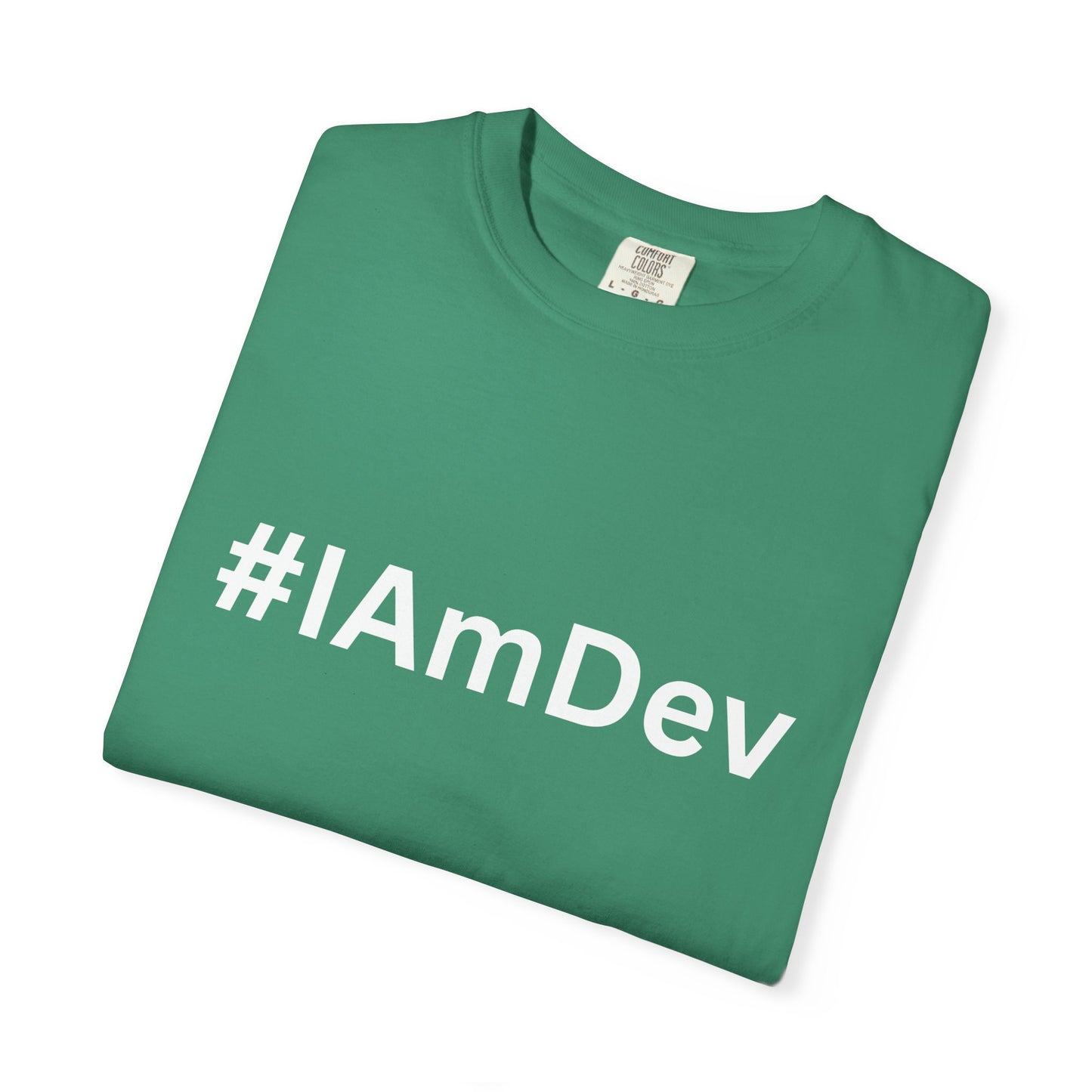 Unisex Garment-Dyed T-shirt, #IAmDev T-shirt, Developer Gift Tee, Proud Dev Shirt, Designer T-shirt, Programmer Apparel