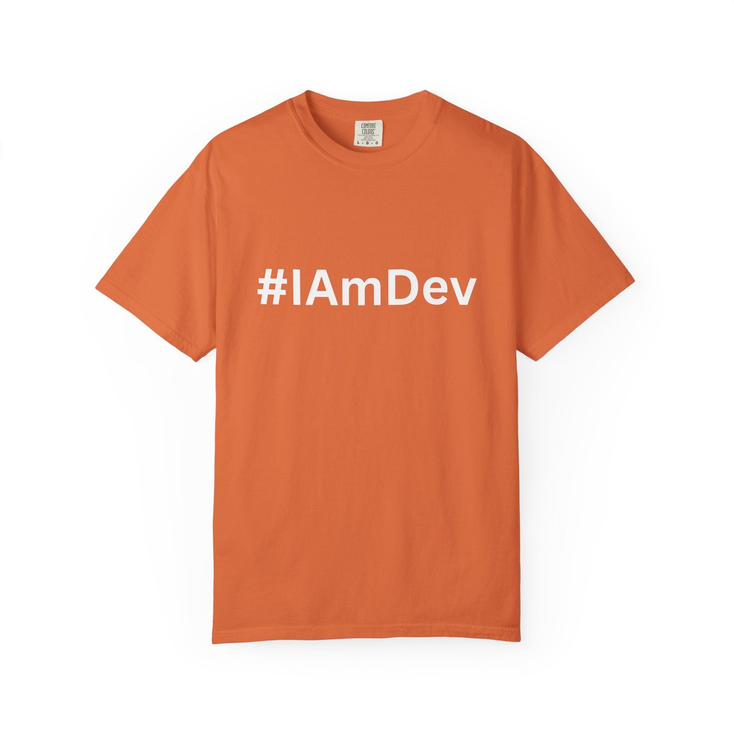 Unisex Garment-Dyed T-shirt, #IAmDev T-shirt, Developer Gift Tee, Proud Dev Shirt, Designer T-shirt, Programmer Apparel