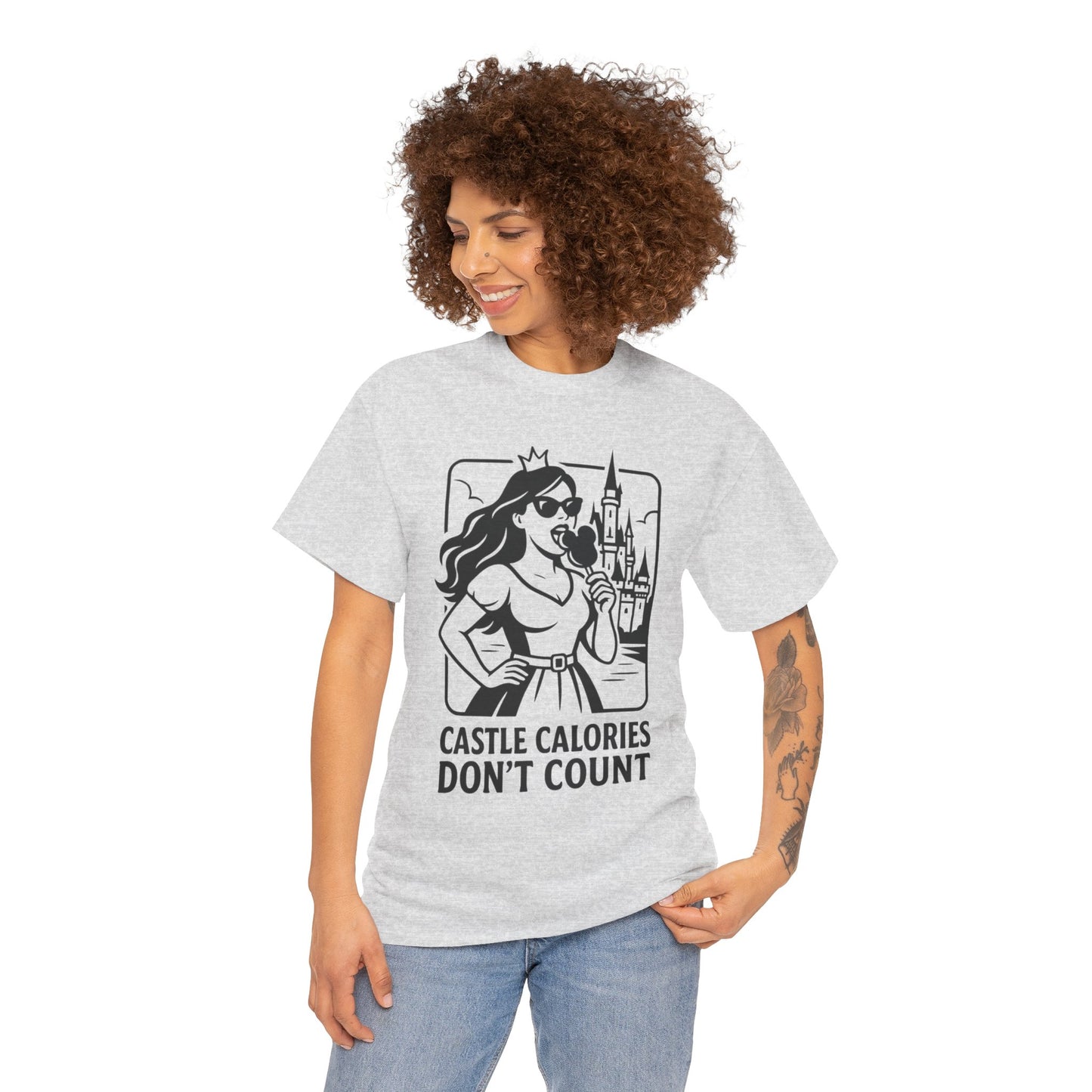 Disney Castle Calories Don’t Count Tee; Disney Foodie Shirt, Theme Park Snack T-Shirt, Unisex Cotton Top