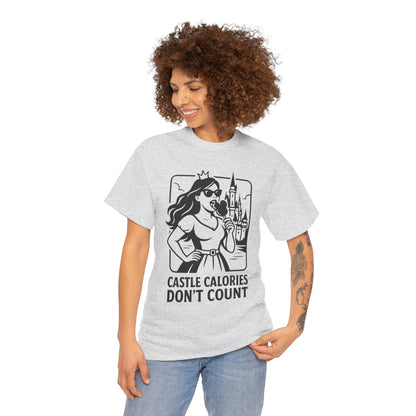 Disney Castle Calories Don’t Count Tee; Disney Foodie Shirt, Theme Park Snack T-Shirt, Unisex Cotton Top