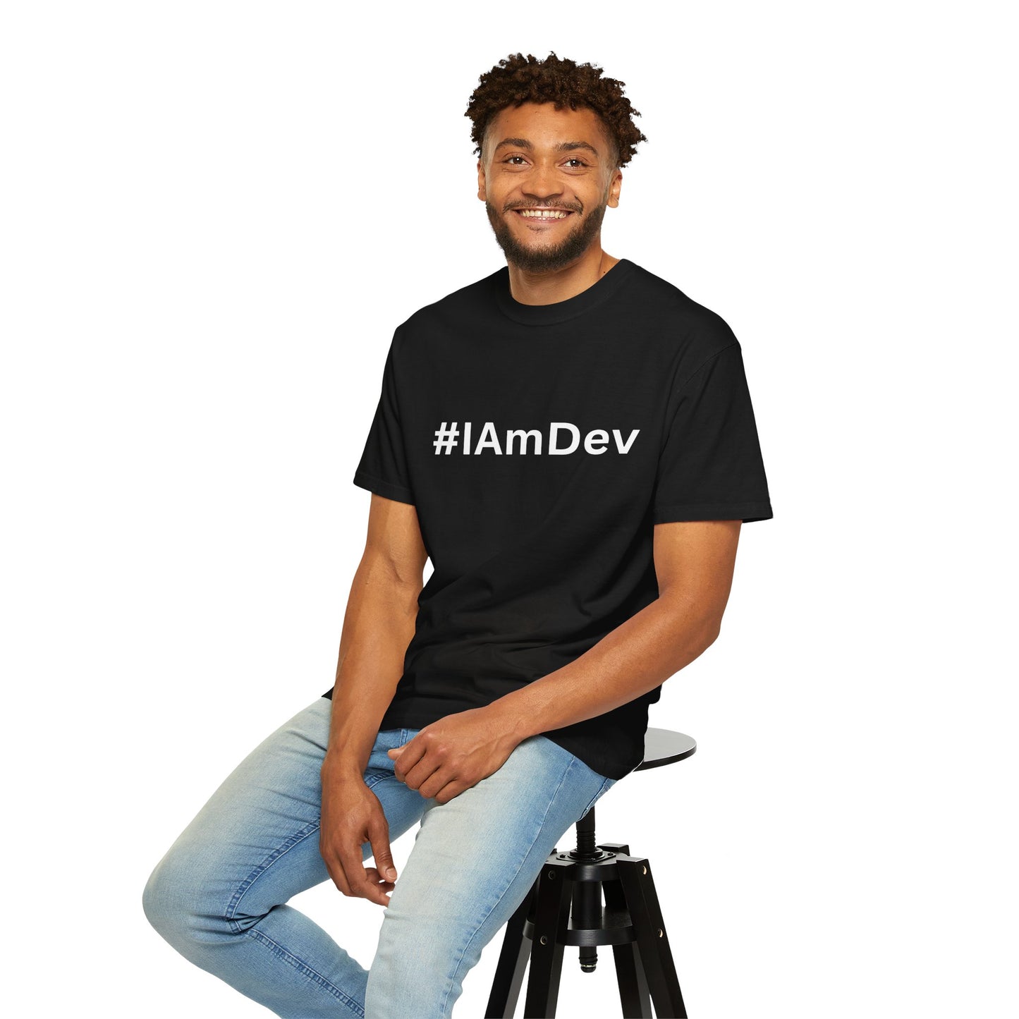 Unisex Garment-Dyed T-shirt, #IAmDev T-shirt, Developer Gift Tee, Proud Dev Shirt, Designer T-shirt, Programmer Apparel
