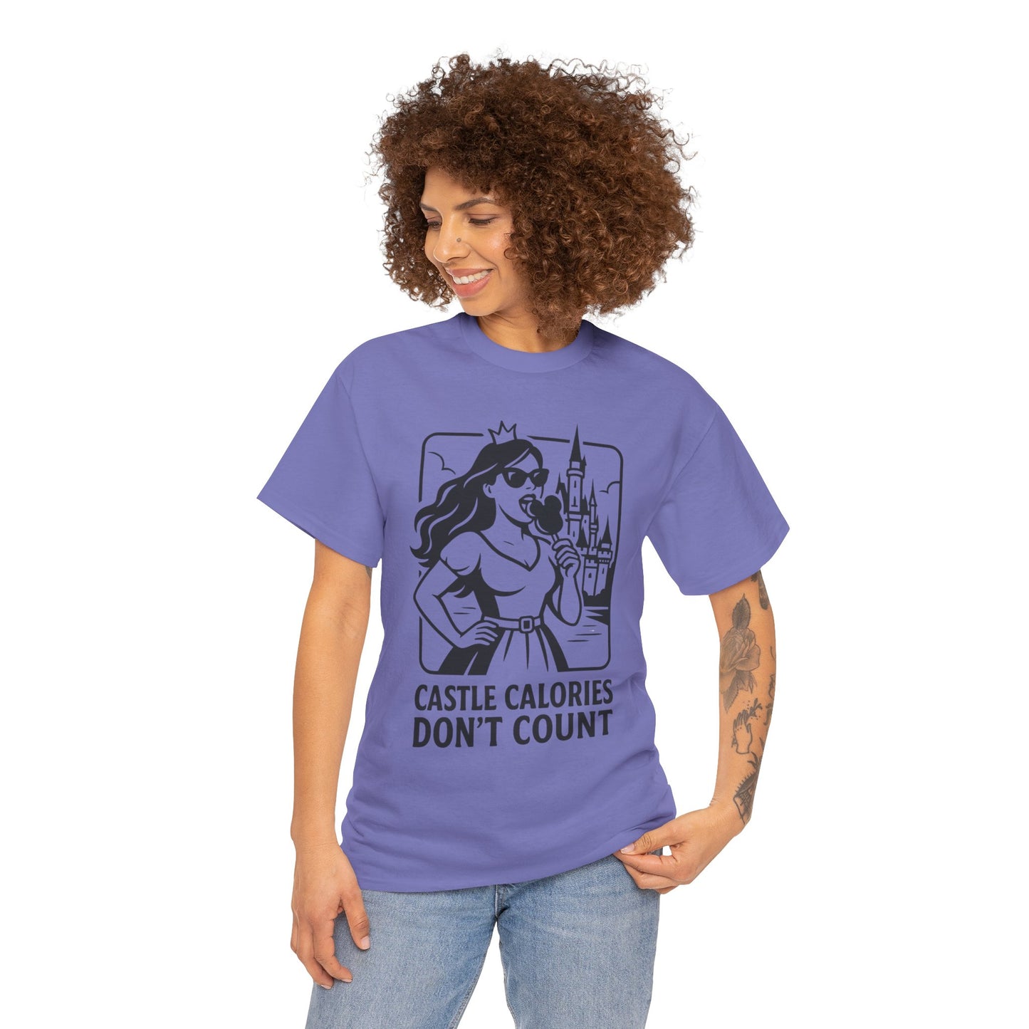 Disney Castle Calories Don’t Count Tee; Disney Foodie Shirt, Theme Park Snack T-Shirt, Unisex Cotton Top