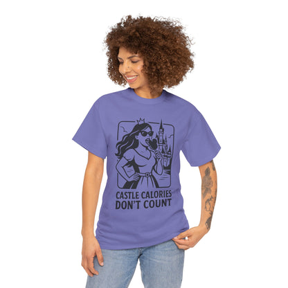 Disney Castle Calories Don’t Count Tee; Disney Foodie Shirt, Theme Park Snack T-Shirt, Unisex Cotton Top