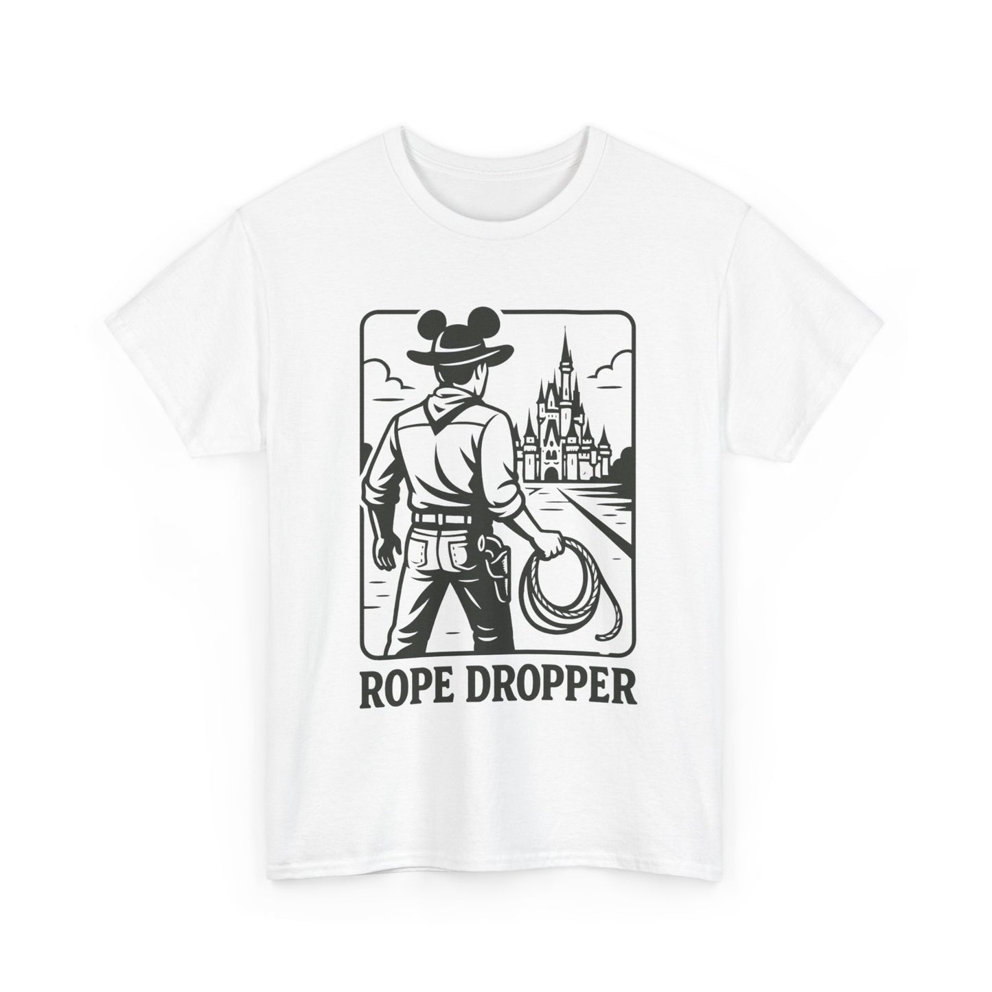 Rope Dropper Tee, Disney Parks Inspired Shirt, Early Riser Theme T-Shirt, Rope Drop Crew Graphic Top, Cowboy Tee for Adults
