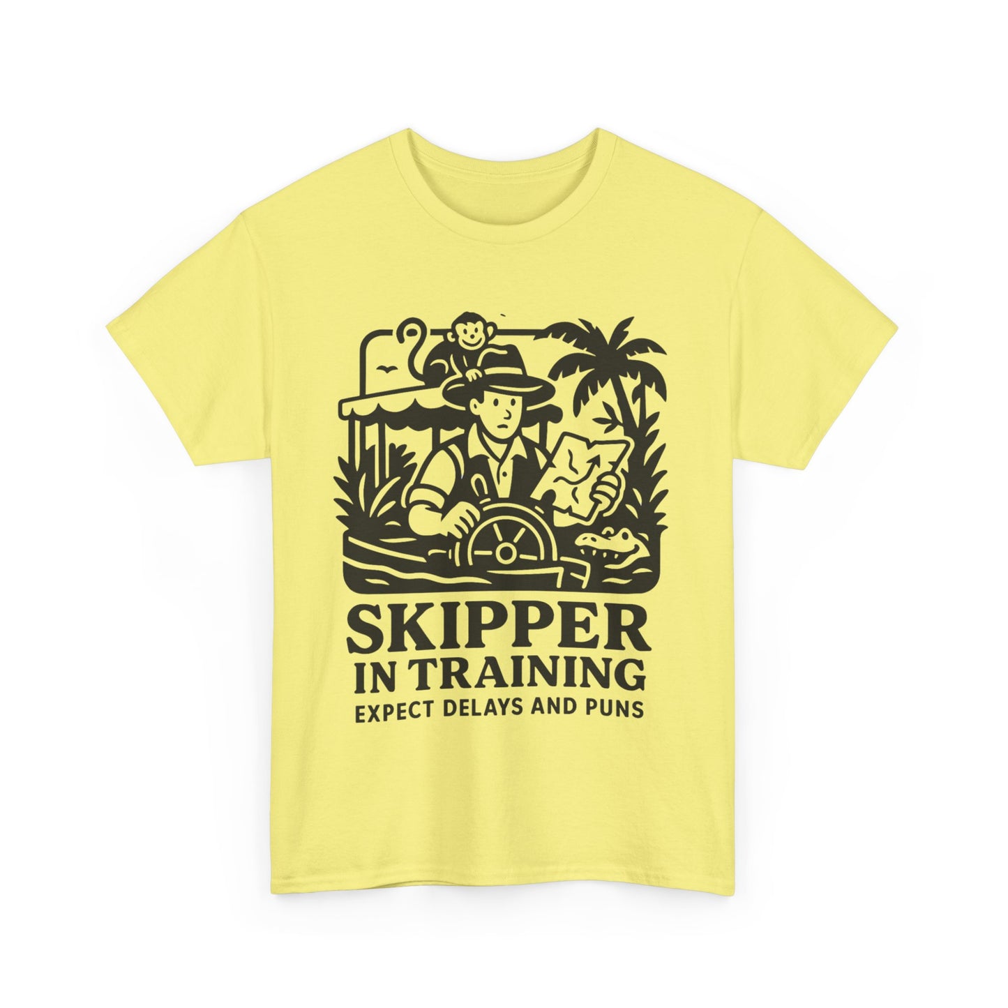 Skipper in Training Shirt | Jungle Adventure Inspired Unisex Tee | Expect Delays and Puns T-Shirt | Disney Ride Parody Gift, Safari Theme