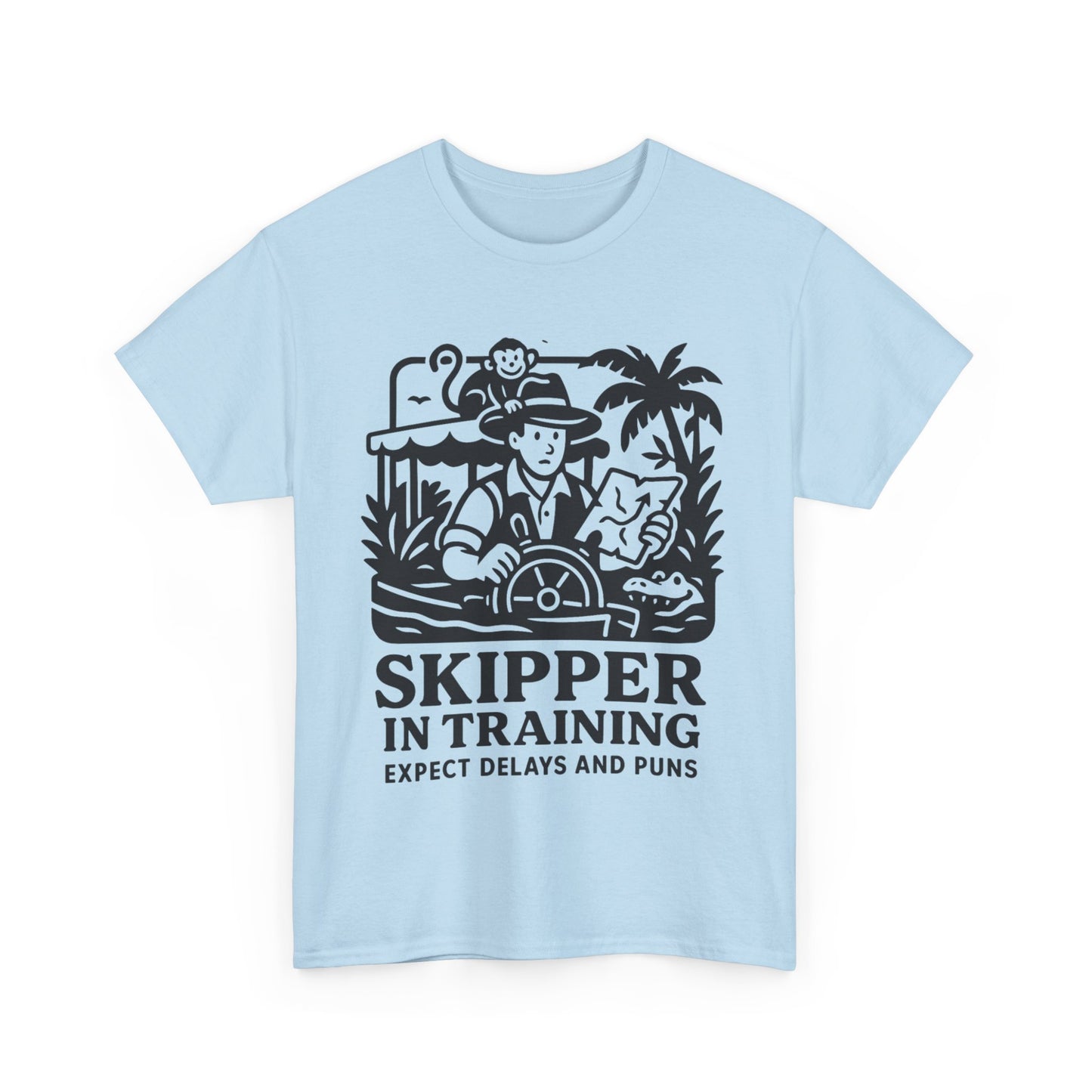 Skipper in Training Shirt | Jungle Adventure Inspired Unisex Tee | Expect Delays and Puns T-Shirt | Disney Ride Parody Gift, Safari Theme