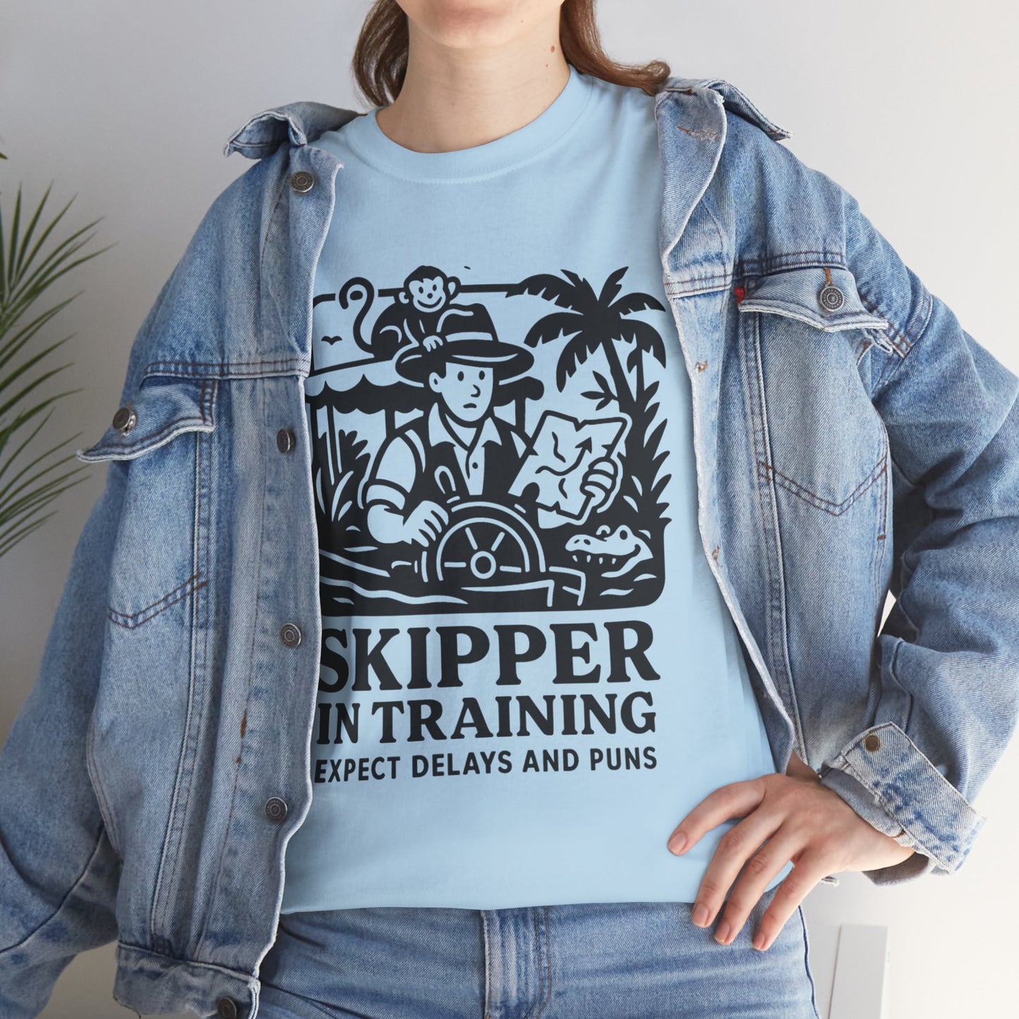 Skipper in Training Shirt | Jungle Adventure Inspired Unisex Tee | Expect Delays and Puns T-Shirt | Disney Ride Parody Gift, Safari Theme