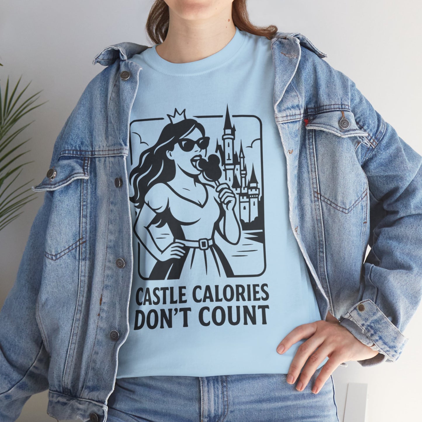 Disney Castle Calories Don’t Count Tee; Disney Foodie Shirt, Theme Park Snack T-Shirt, Unisex Cotton Top