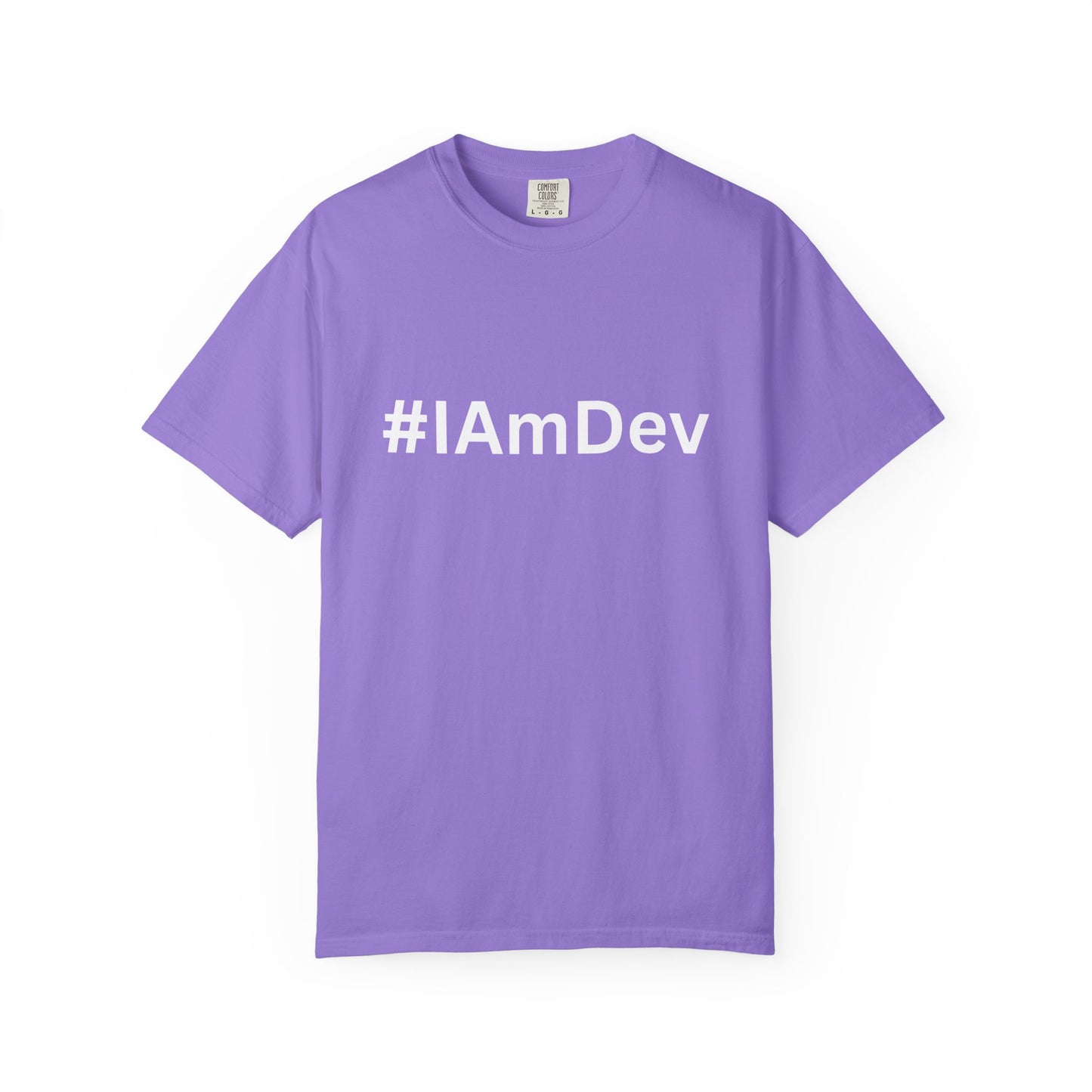 Unisex Garment-Dyed T-shirt, #IAmDev T-shirt, Developer Gift Tee, Proud Dev Shirt, Designer T-shirt, Programmer Apparel