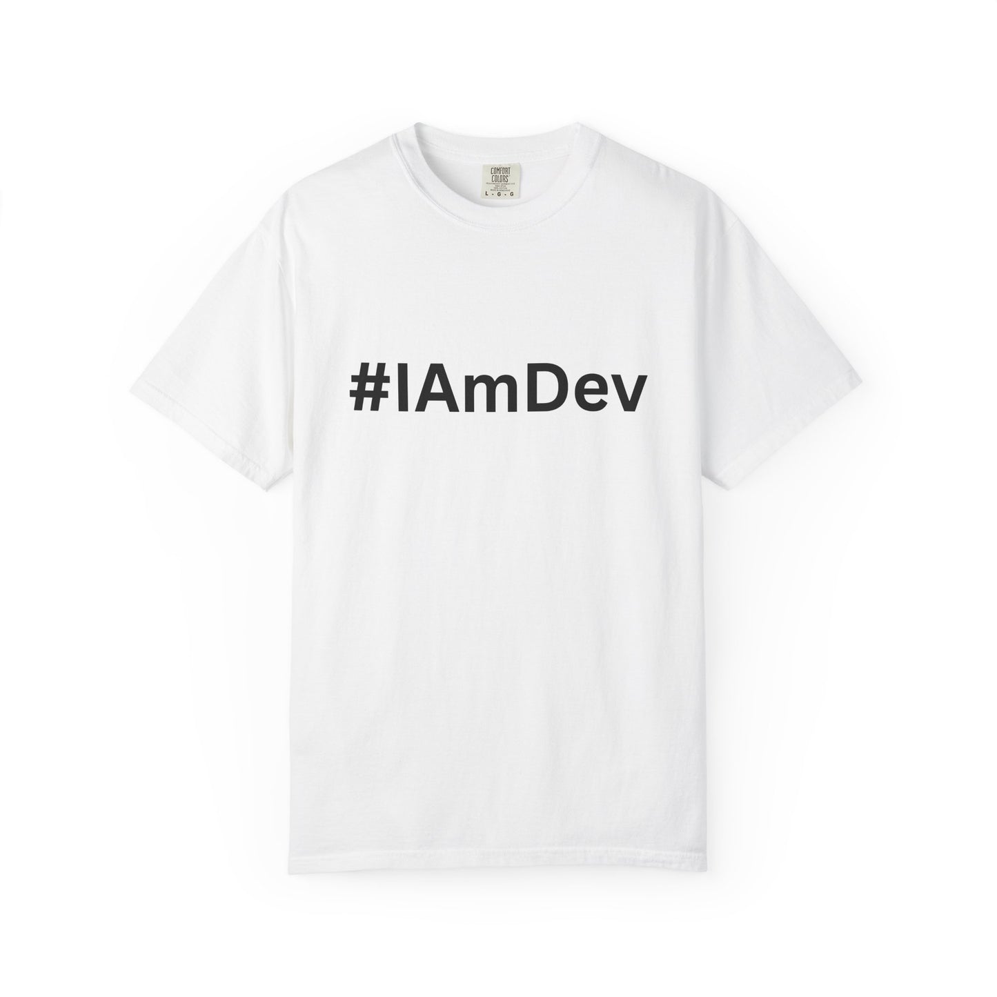 Unisex Garment-Dyed T-shirt, #IAmDev T-shirt, Developer Gift Tee, Proud Dev Shirt, Designer T-shirt, Programmer Apparel