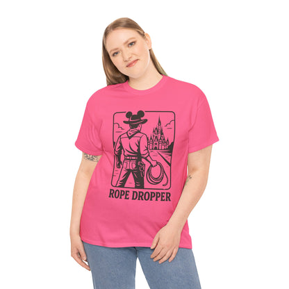 Rope Dropper Tee, Disney Parks Inspired Shirt, Early Riser Theme T-Shirt, Rope Drop Crew Graphic Top, Cowboy Tee for Adults