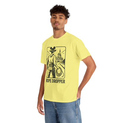 Rope Dropper Tee, Disney Parks Inspired Shirt, Early Riser Theme T-Shirt, Rope Drop Crew Graphic Top, Cowboy Tee for Adults