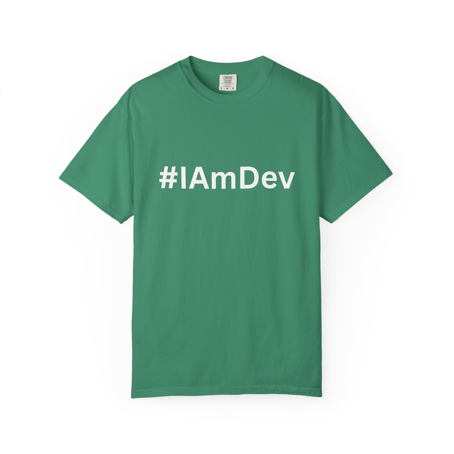 Unisex Garment-Dyed T-shirt, #IAmDev T-shirt, Developer Gift Tee, Proud Dev Shirt, Designer T-shirt, Programmer Apparel