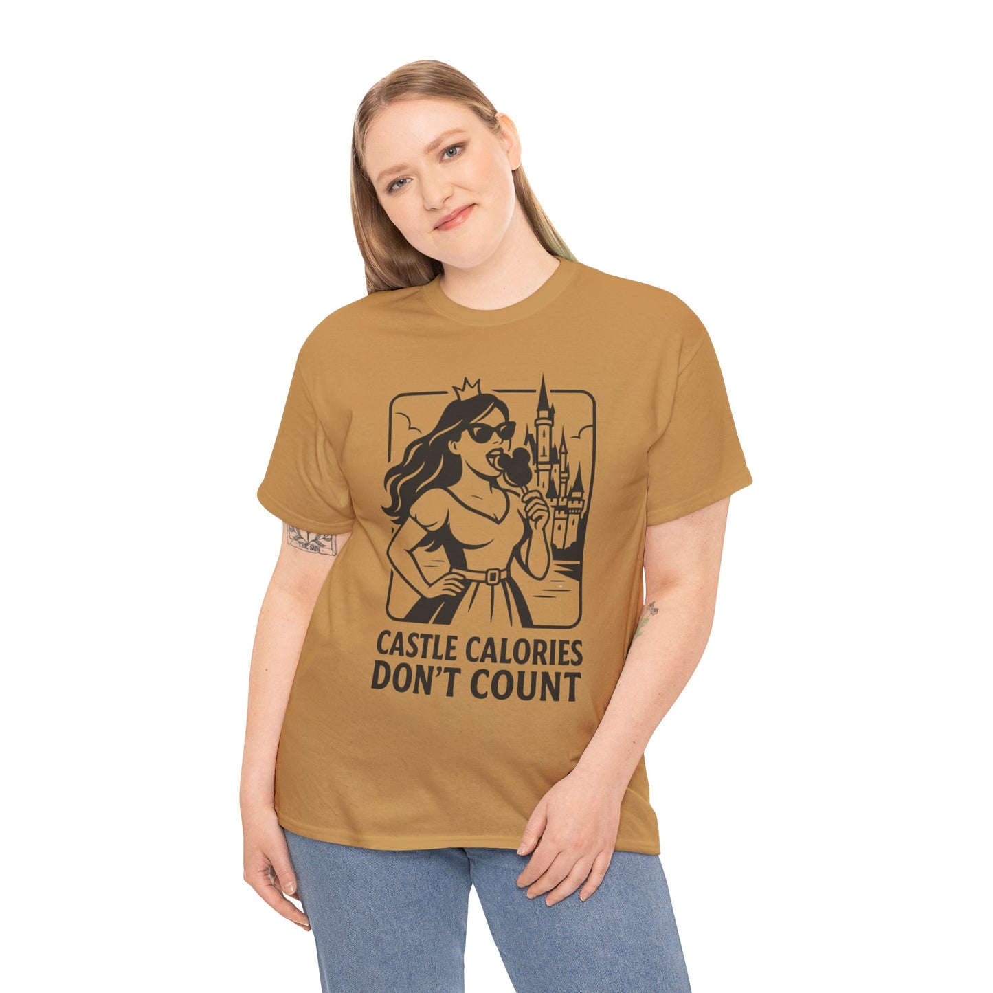 Disney Castle Calories Don’t Count Tee; Disney Foodie Shirt, Theme Park Snack T-Shirt, Unisex Cotton Top
