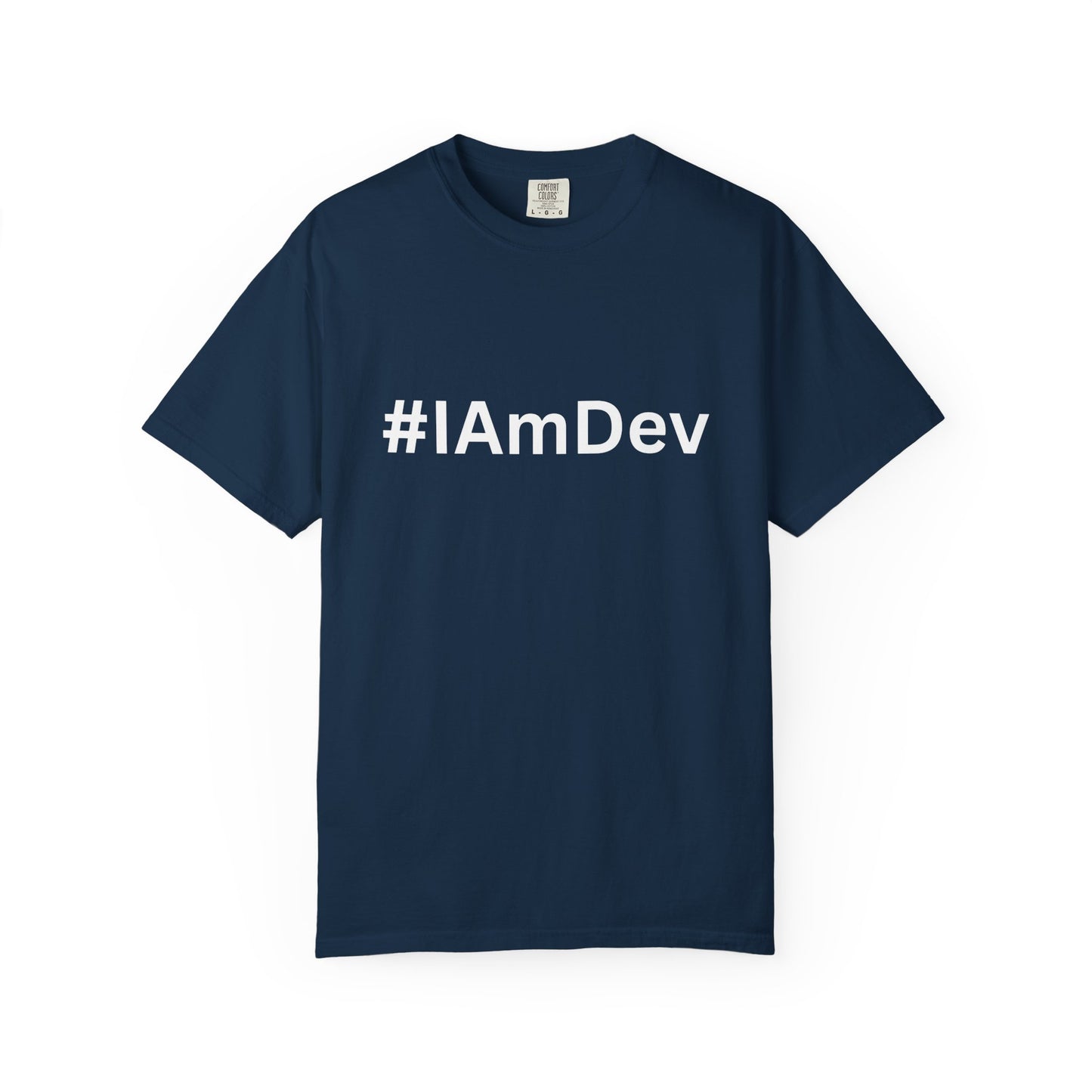 Unisex Garment-Dyed T-shirt, #IAmDev T-shirt, Developer Gift Tee, Proud Dev Shirt, Designer T-shirt, Programmer Apparel