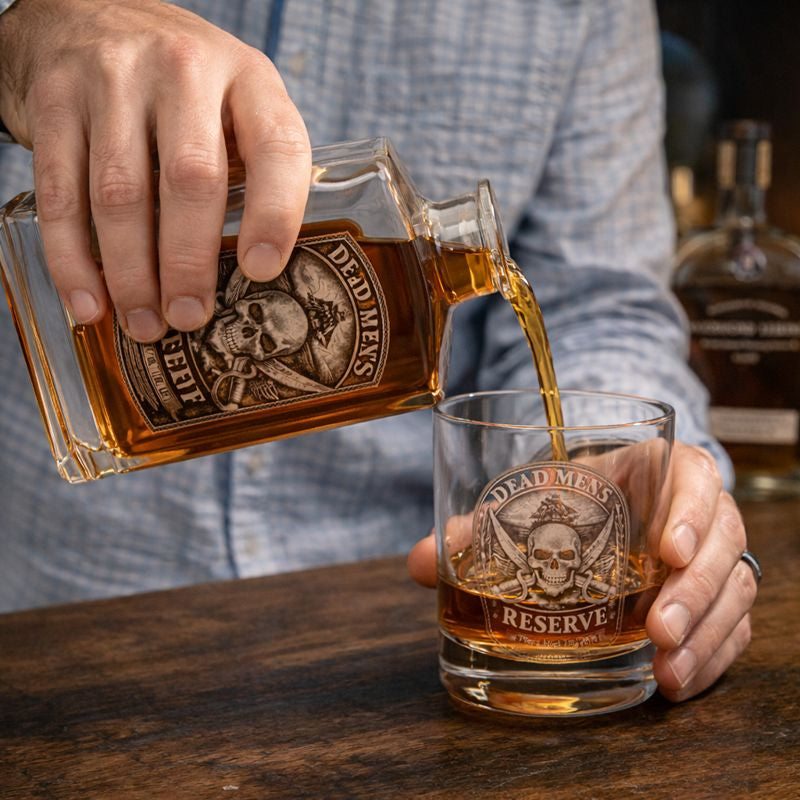 Dead Men’s Reserve – Limited Edition Engraved Whiskey Decanter Gift Set