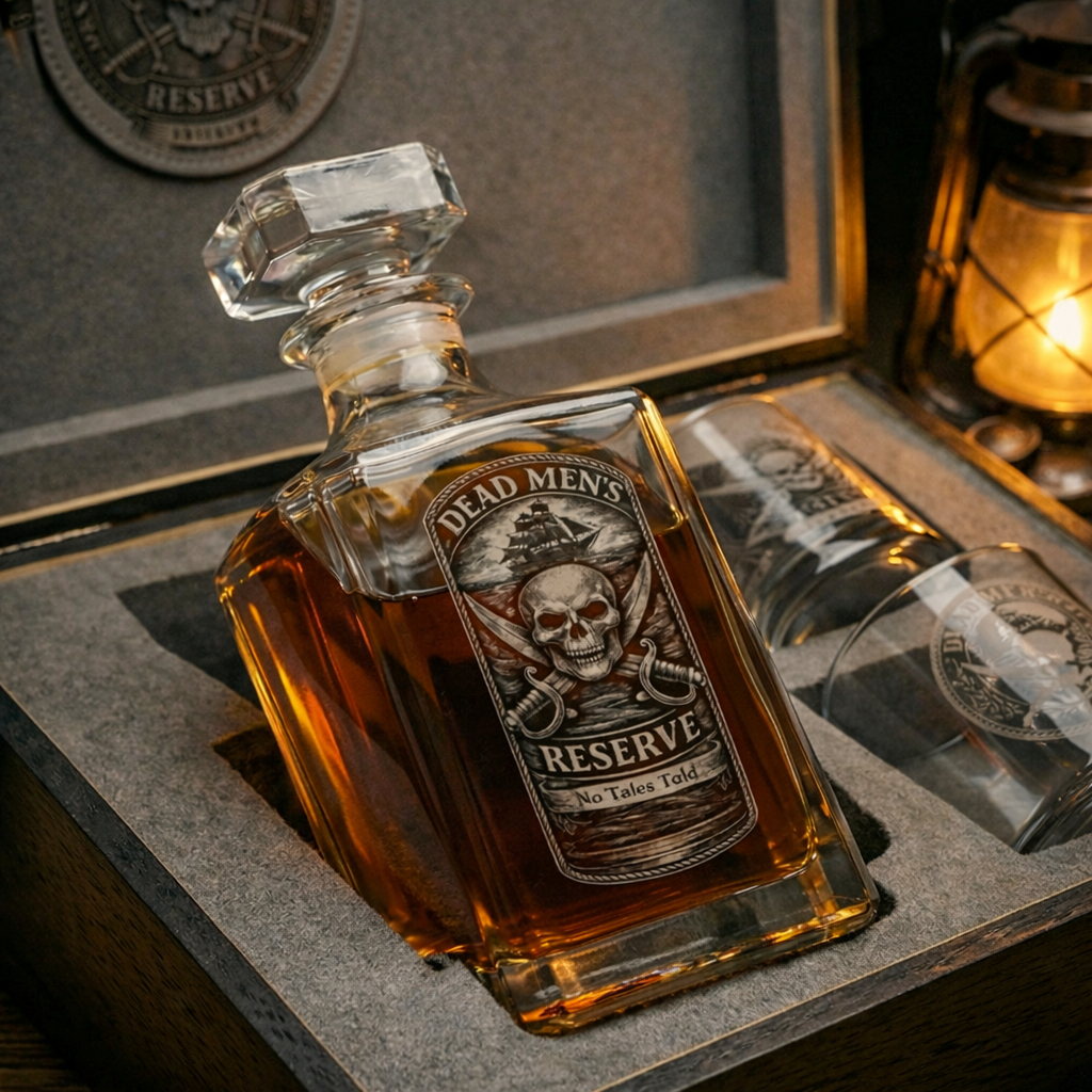 Dead Men’s Reserve – Limited Edition Engraved Whiskey Decanter Gift Set
