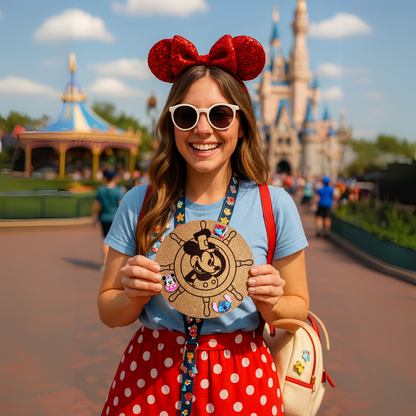 Laser Engraved 8” Cork Trivet & Pin Display – Disney Park Inspired Pin Trading Board