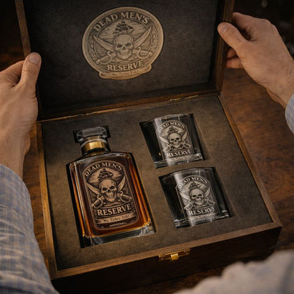 Dead Men’s Reserve – Limited Edition Engraved Whiskey Decanter Gift Set
